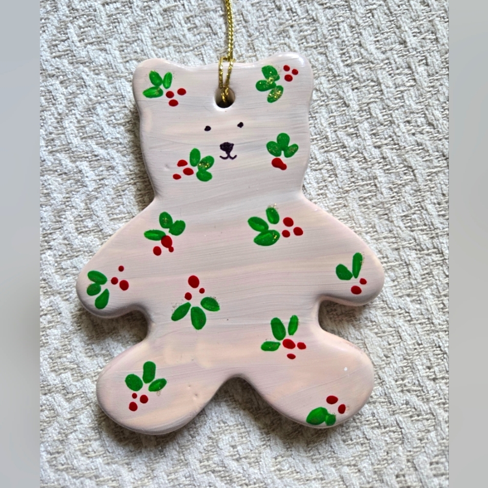 Handpainted Bear Christmas Ornaments